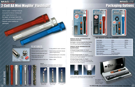 Mini Maglite® 2-Cell AA Flashlight and Packaging Options