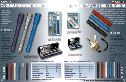 Mini Maglite® 2-Cell AAA Flashlight and Single Cell AAA Mag-Lite® Solitaire® Flashlight